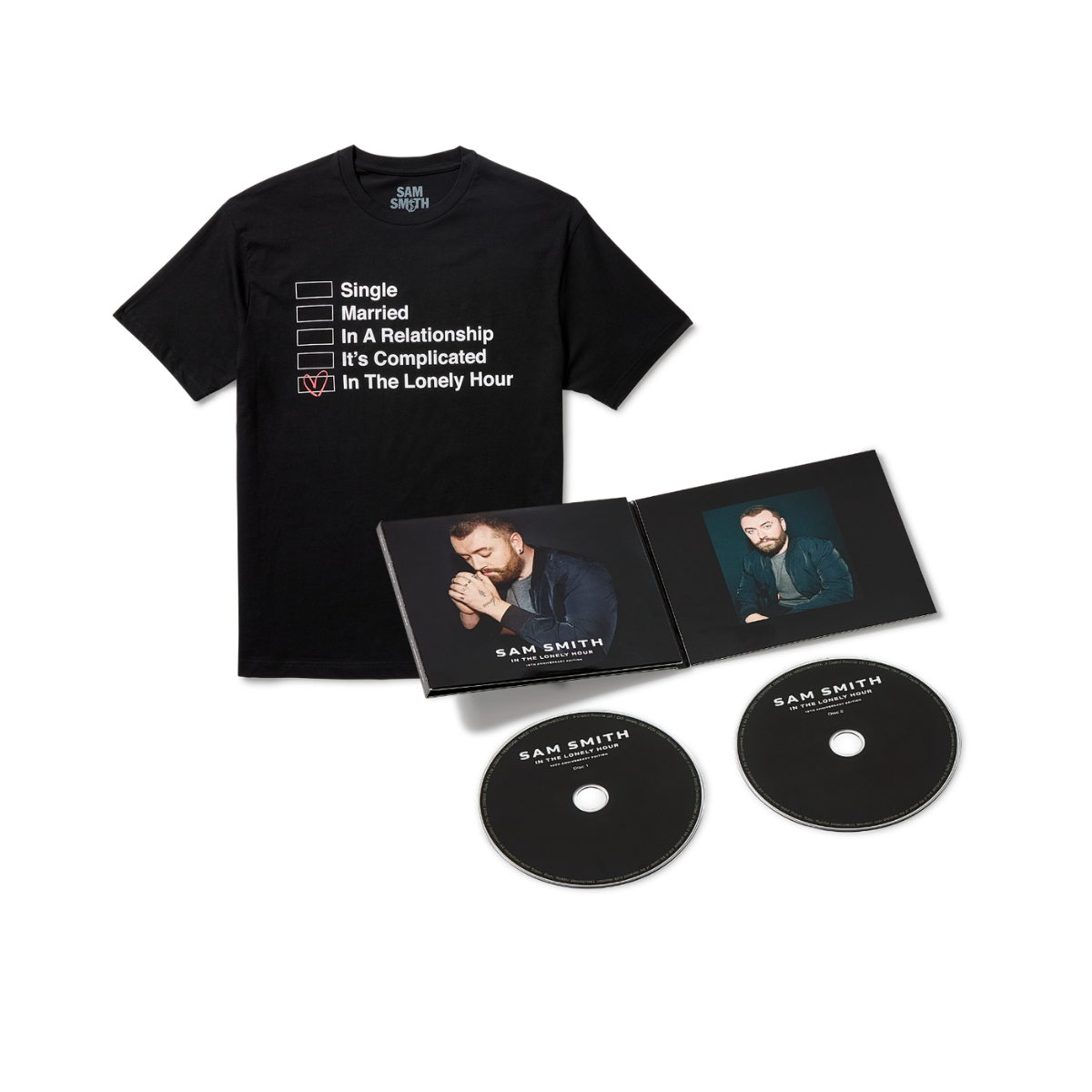 In The Lonely Hour CD & Checklist T-Shirt